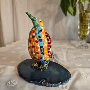 Vintage Barcino Multicolor Mosaic Tiles Penquin Figurine Spain